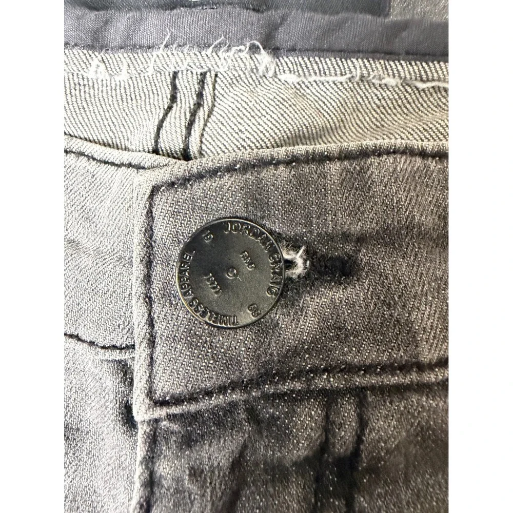 Jordan Craig Sean Distressed Denim Shorts Faded Black Mens 38 Cut Off Ripped
